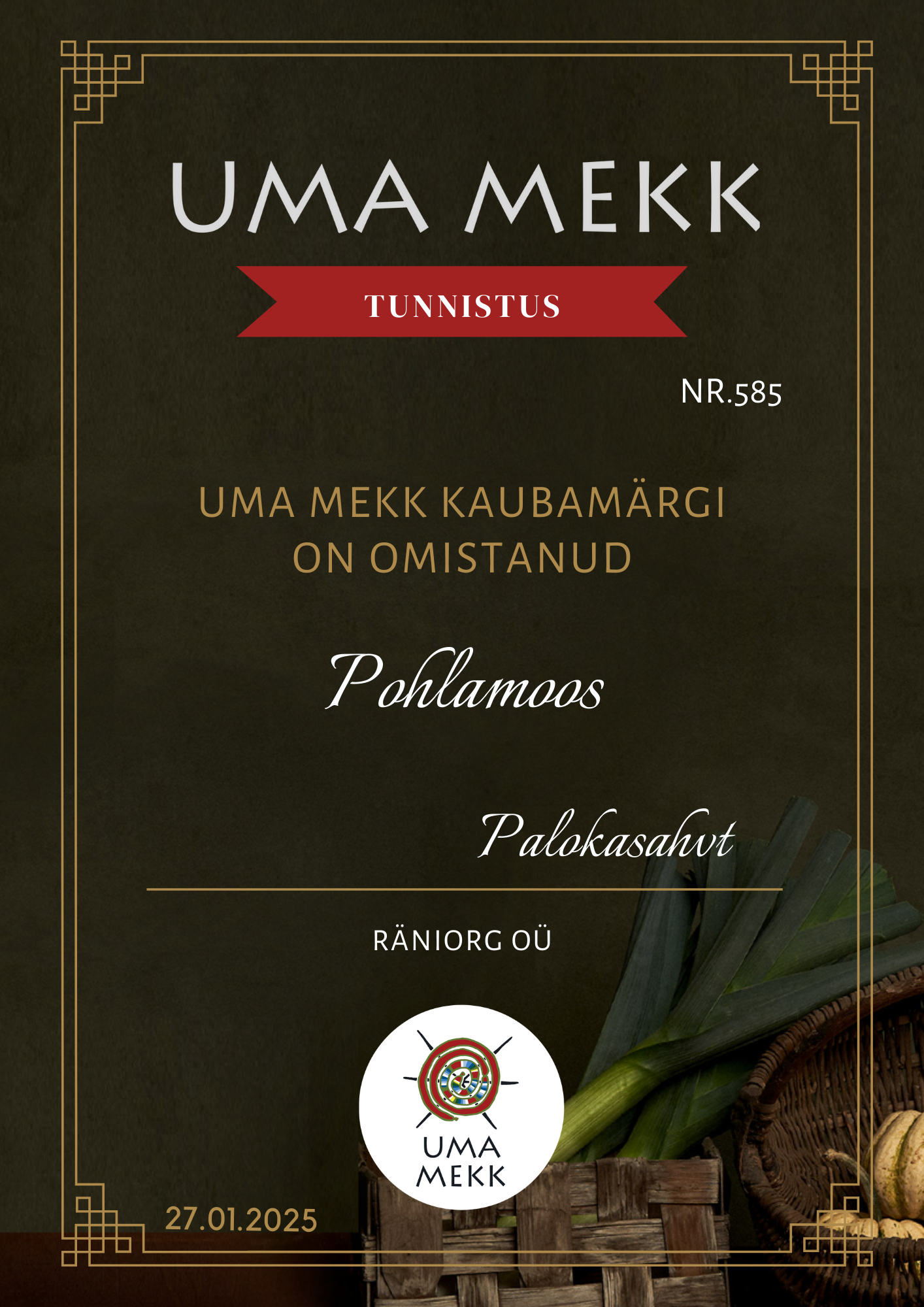 UmaMekk kvaliteedimärk – Pohlamoos